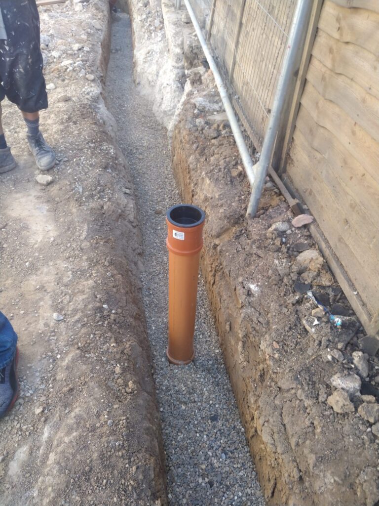 Drain Pipe ready to be secured into place